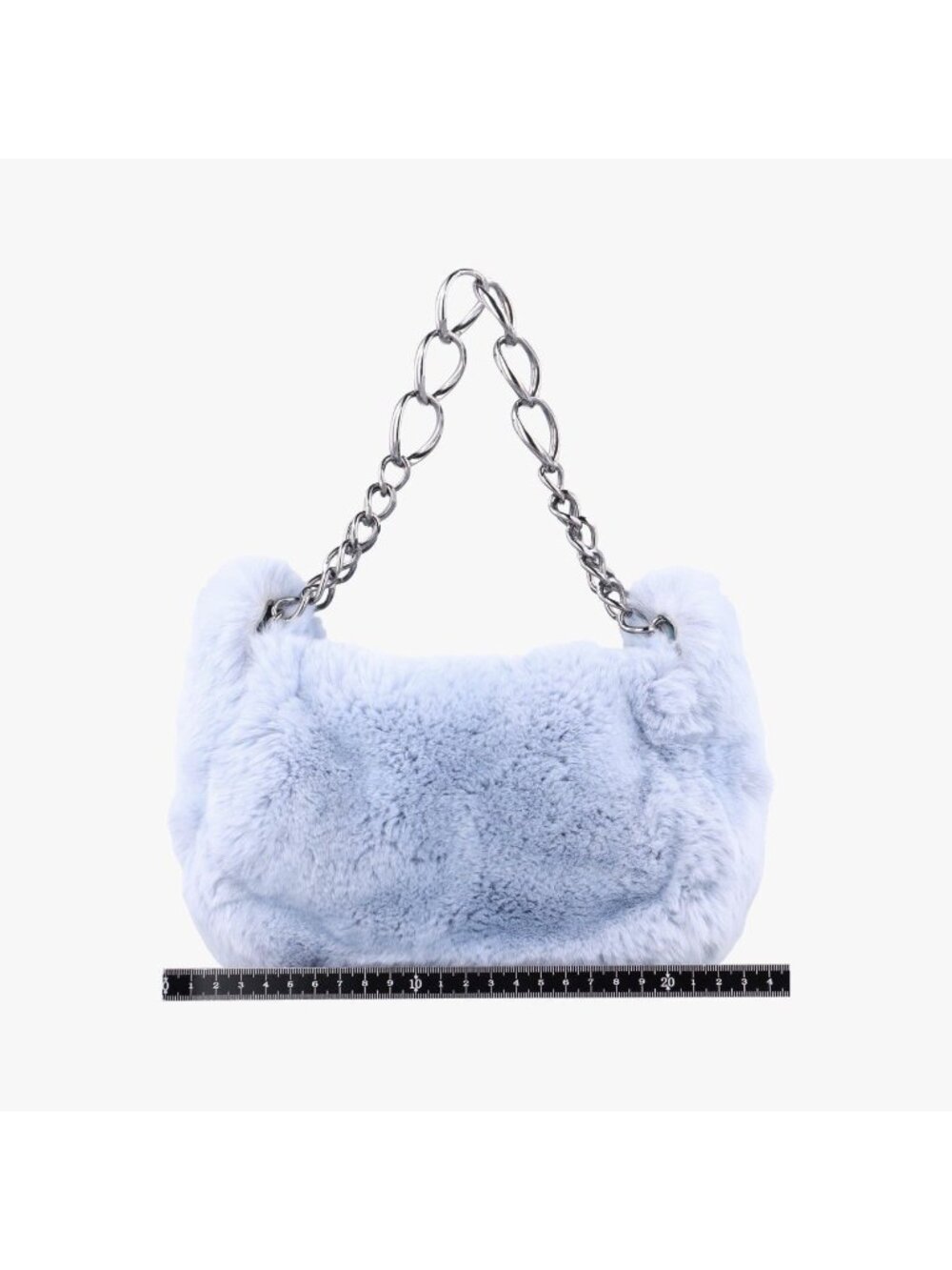 Chanel CC Logo Light Blue Rabbit Fur - Picture 2 of 16
